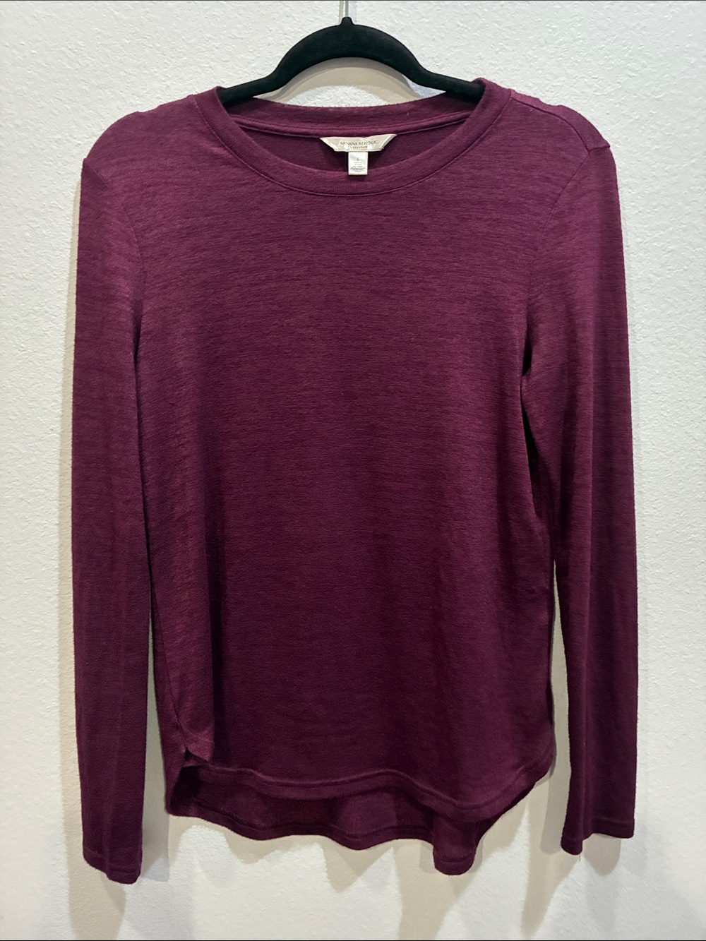 Banana Republic Long Sleeve Crewneck Top - Plum - Picture 2 of 7